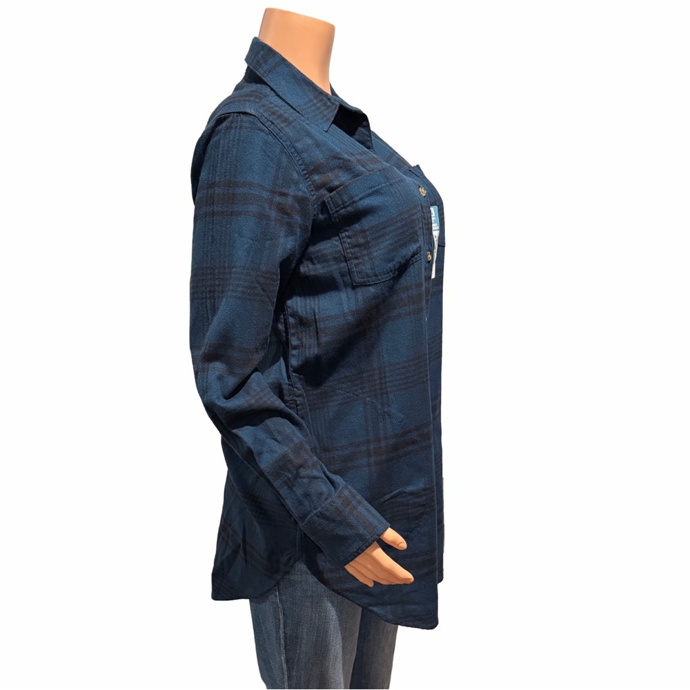 Carhartt Women Rugged Flex Relaxed Fit Midweight Flannel Long-Sleeve Plaid Tunic - Picture 5 of 10
